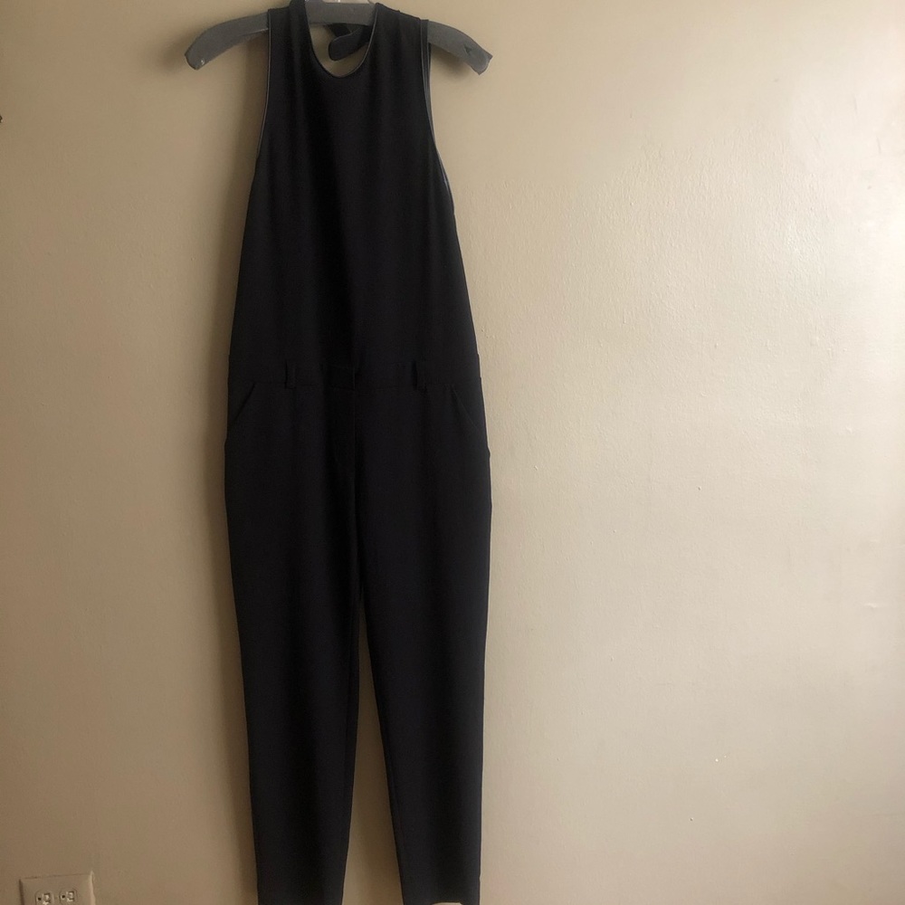 Black with leather lining romper
